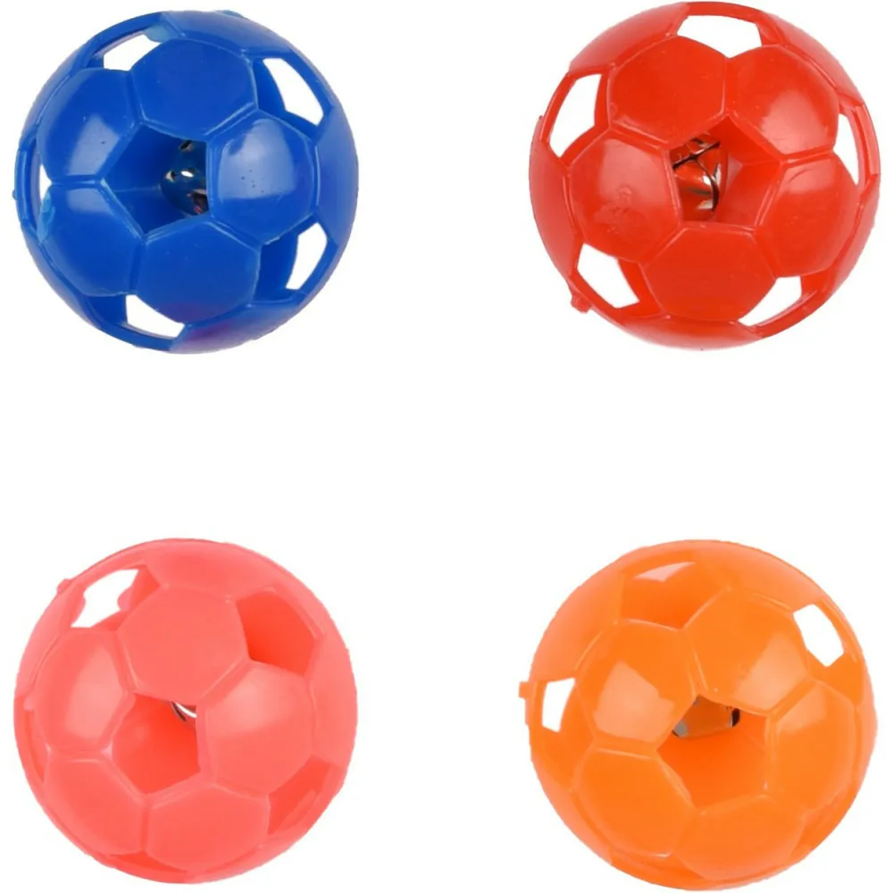 4 balles à grelot pour chat ø 3.8 cm couleur multiple jouet pour chat