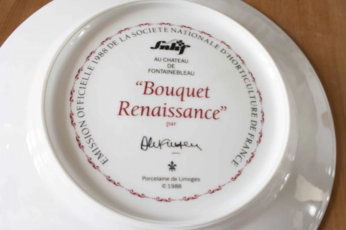 assiette limoges bouquet renaissance Fontainebleau