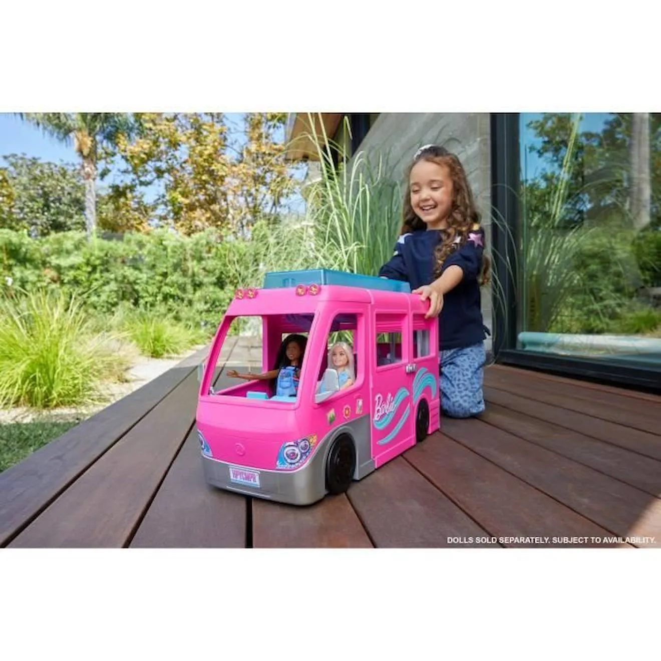 Barbie®-Camping-Car Transformable de 76 cm HCD46 rose - Barbie