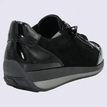 Baskets Ara, baskets à zip tendance femme en cuir nubuck noir | Igert Chaussures&Maroquinerie