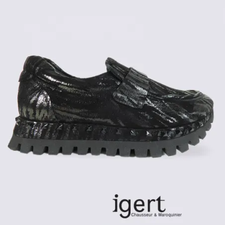 Baskets en cuir noir K&S avec clous tendance I Igert Chaussure&Maroquinerie