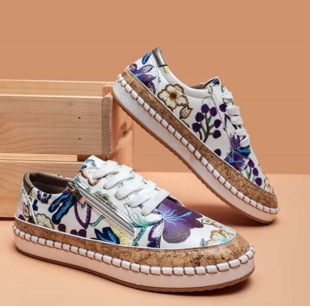 Baskets Femme Fleurs Santorini Tendance N1 de la saison