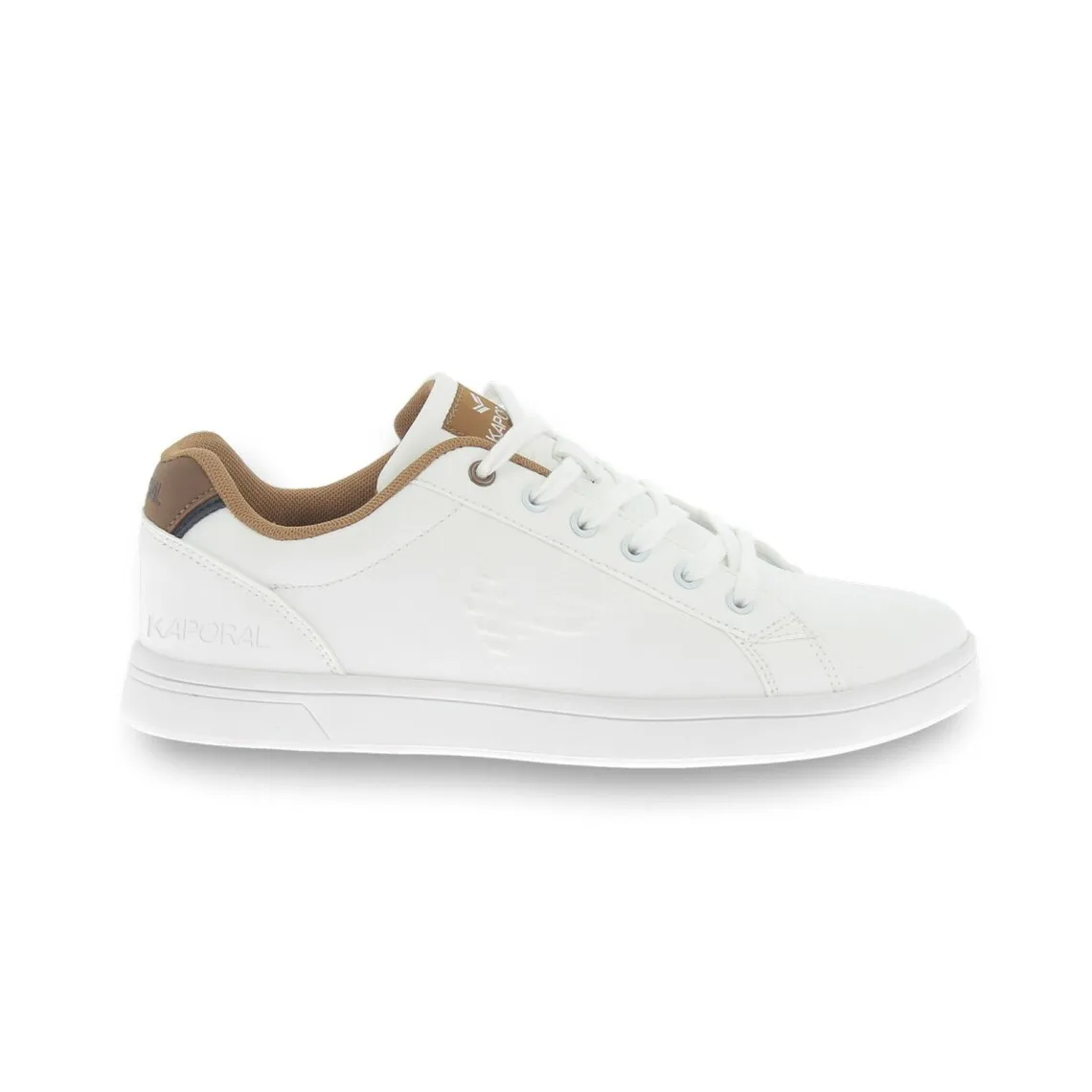 Baskets homme à lacet DARMY blanc-tan Kaporal - Baskets Homme sur MenCorner