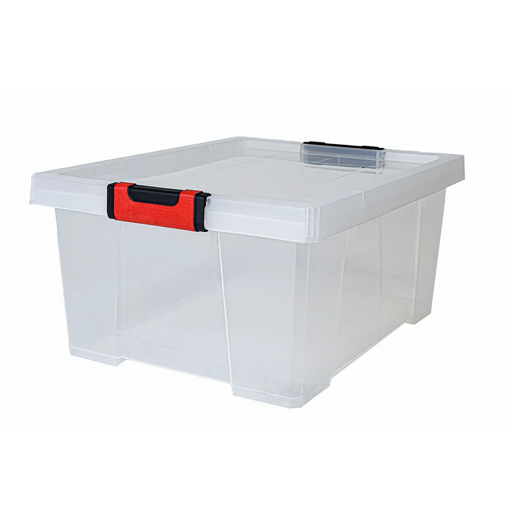 Boite de rangement plastique à clips 30L 