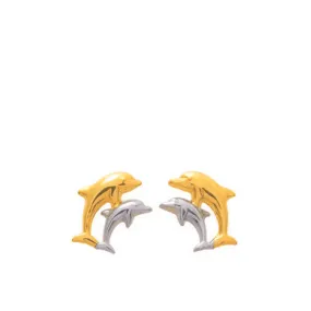 Boucles d'oreilles Papillons laqués roses et bleus or 750/1000 jaune (18K) | 3 Suisses