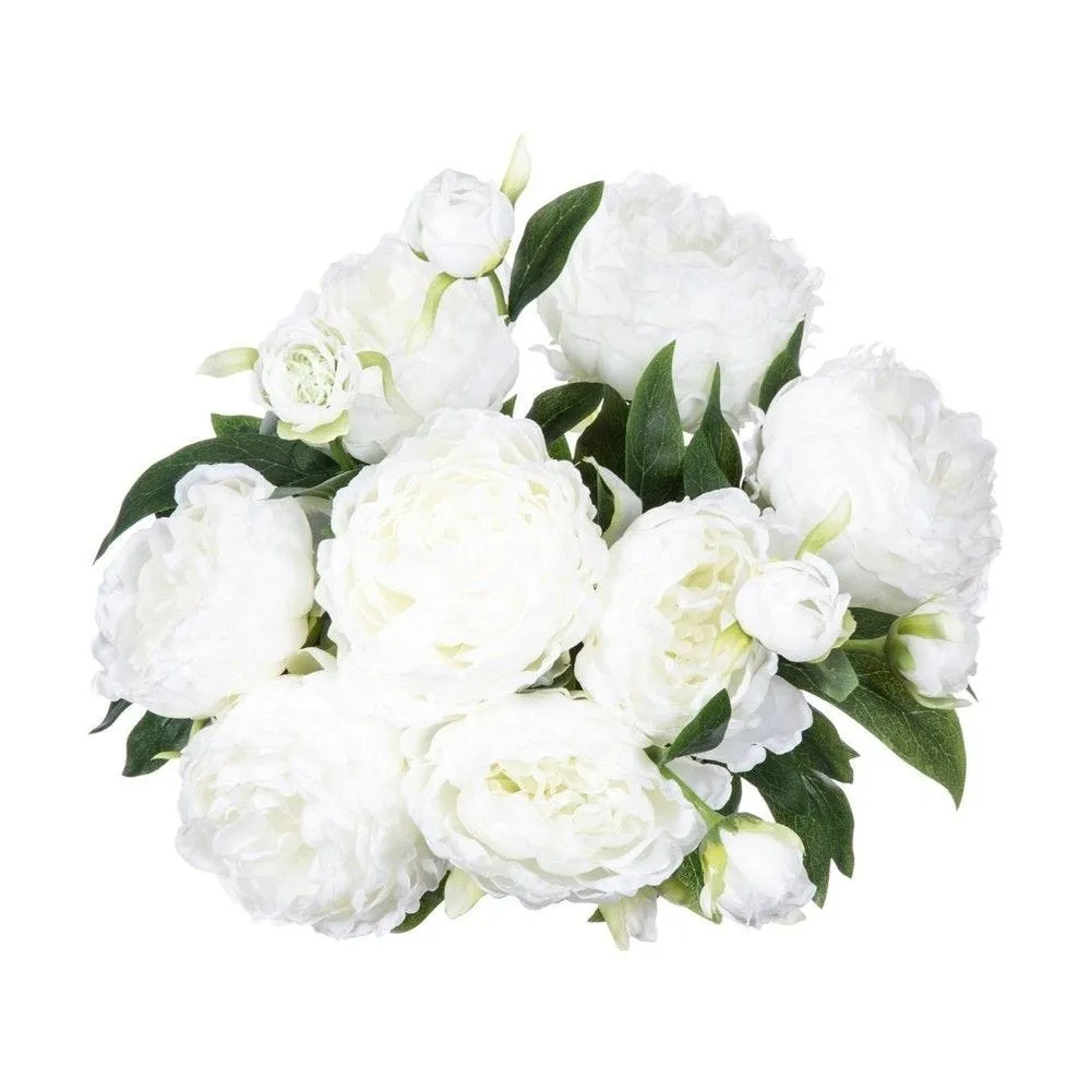 Bouquet de fleurs artificielles 13 pivoines blanches d. 29xh. 50cm