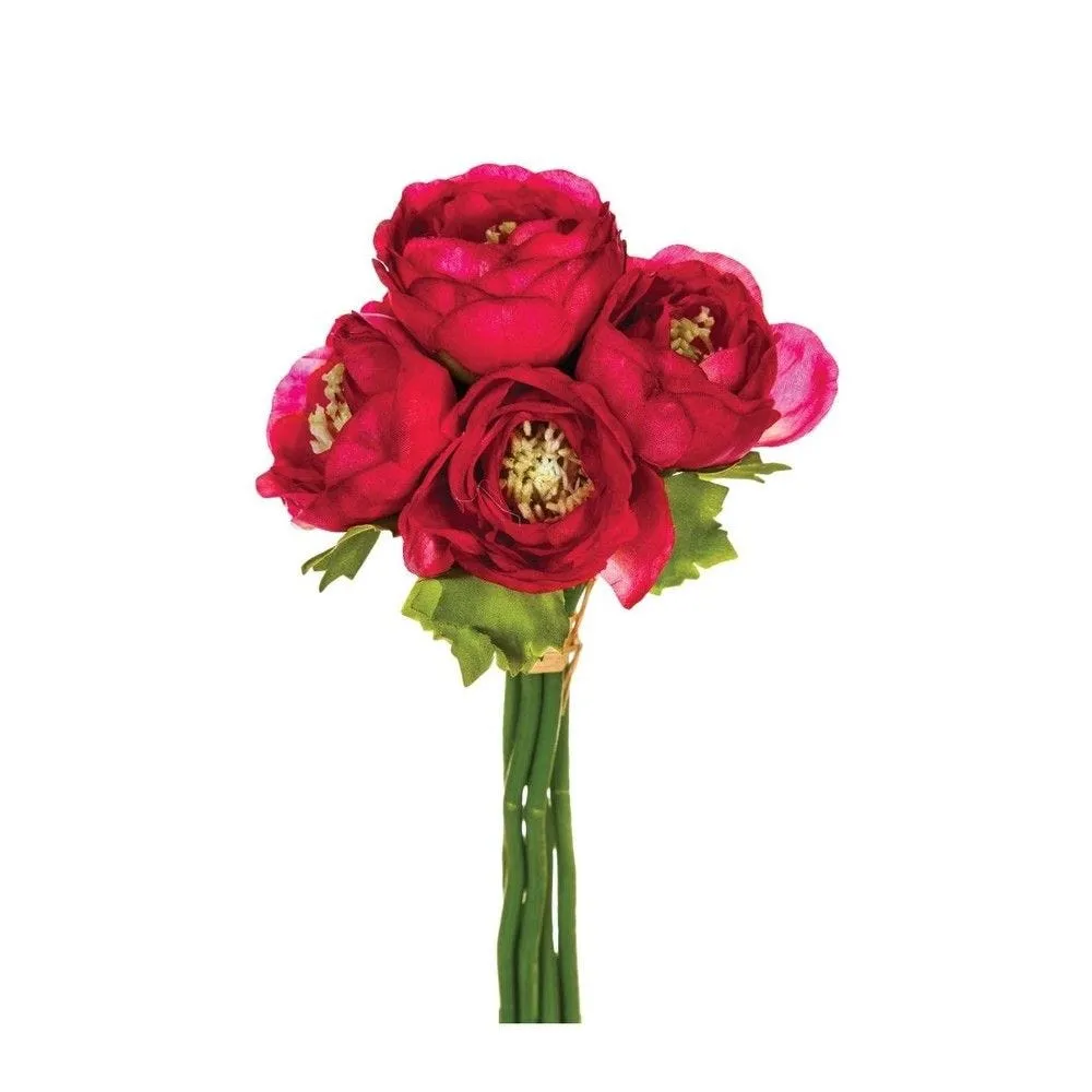 Bouquet de fleurs artificielles 6 renoncules d. 12xh. 25cm