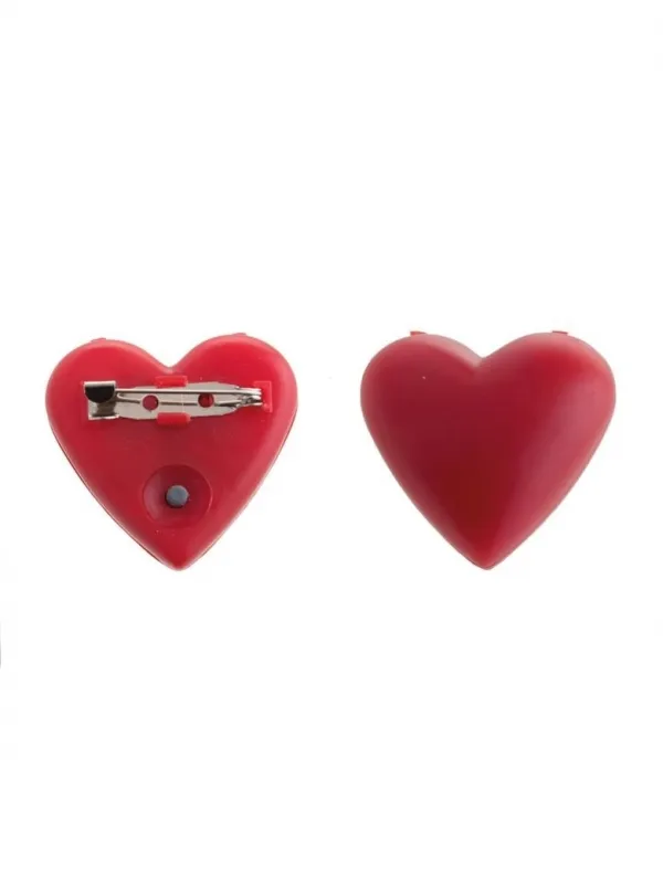 Broche Coeur rouge, lumineux