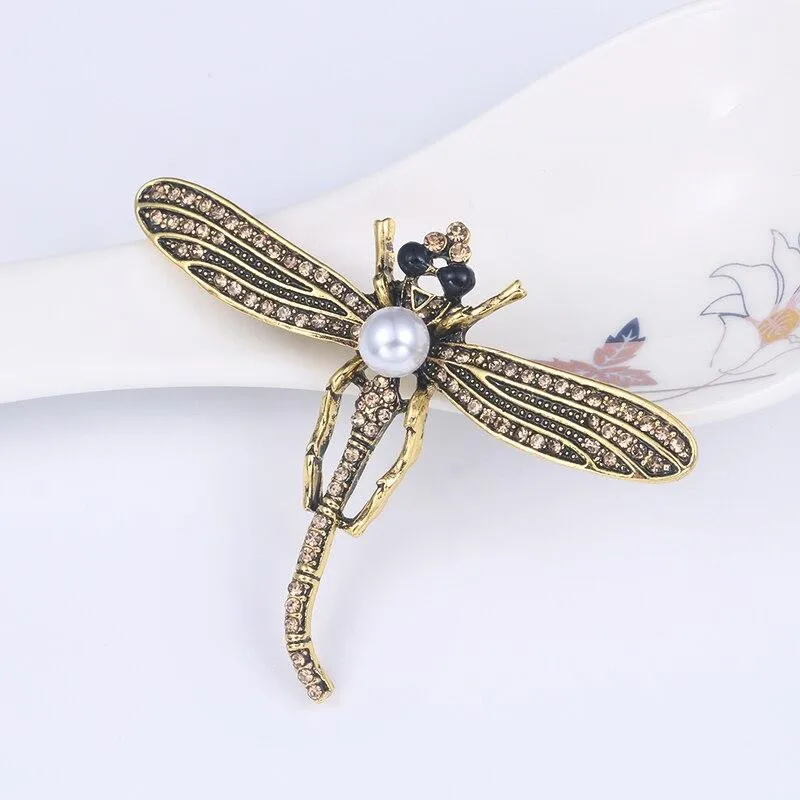 Broche Steampunk  Libellule Dorée
