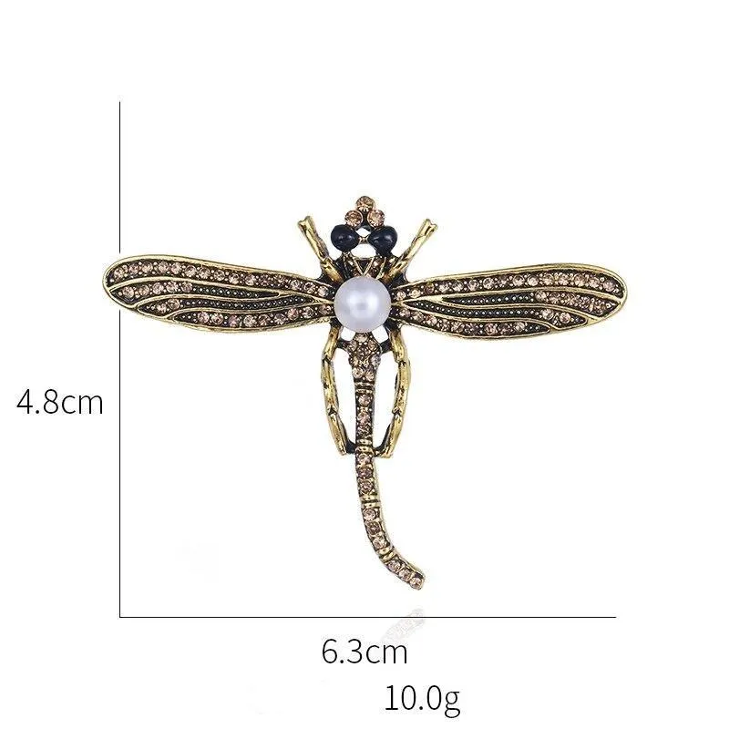 Broche Steampunk  Libellule Dorée