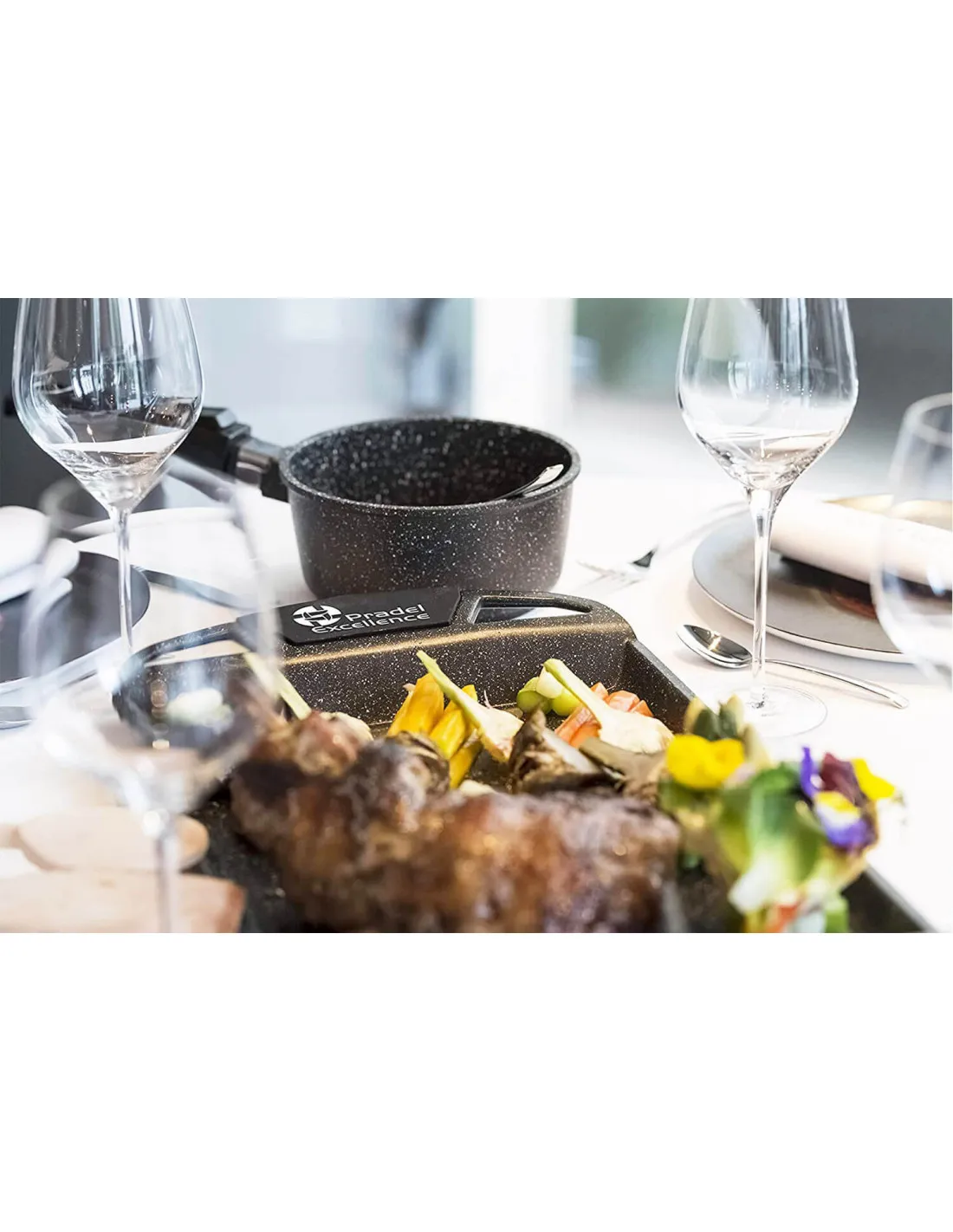 Casserole en fonte Pradel Excellence Premium façon pierre 20cm
