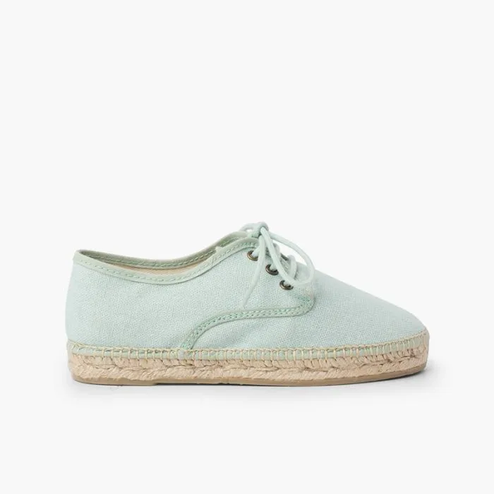 Chaussures blucher en lin avec semelle façon espadrilles
