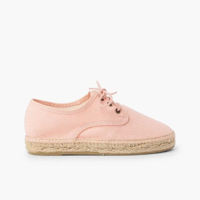 Chaussures blucher en lin avec semelle façon espadrilles