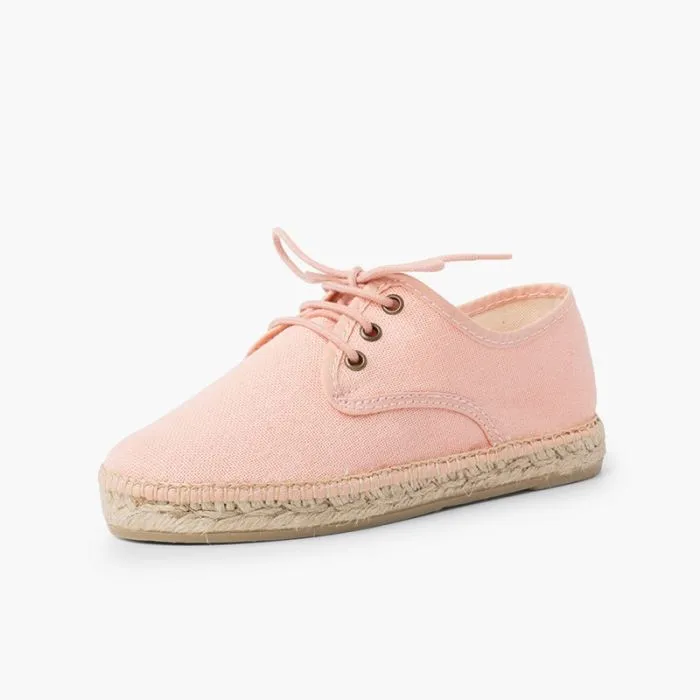 Chaussures blucher en lin avec semelle façon espadrilles