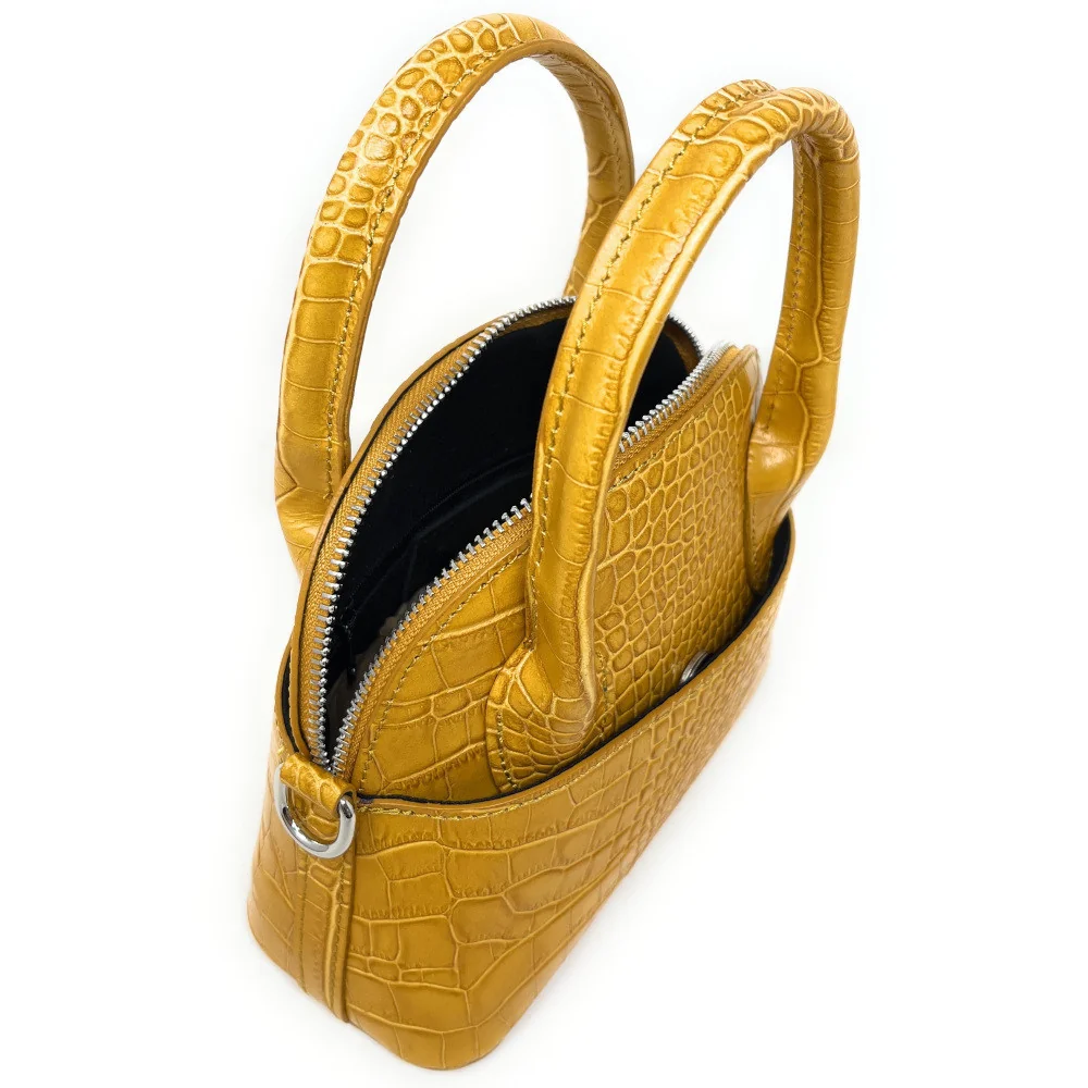 Collection femmes | Mini sac à main en cuir embossé façon croco MANOLA