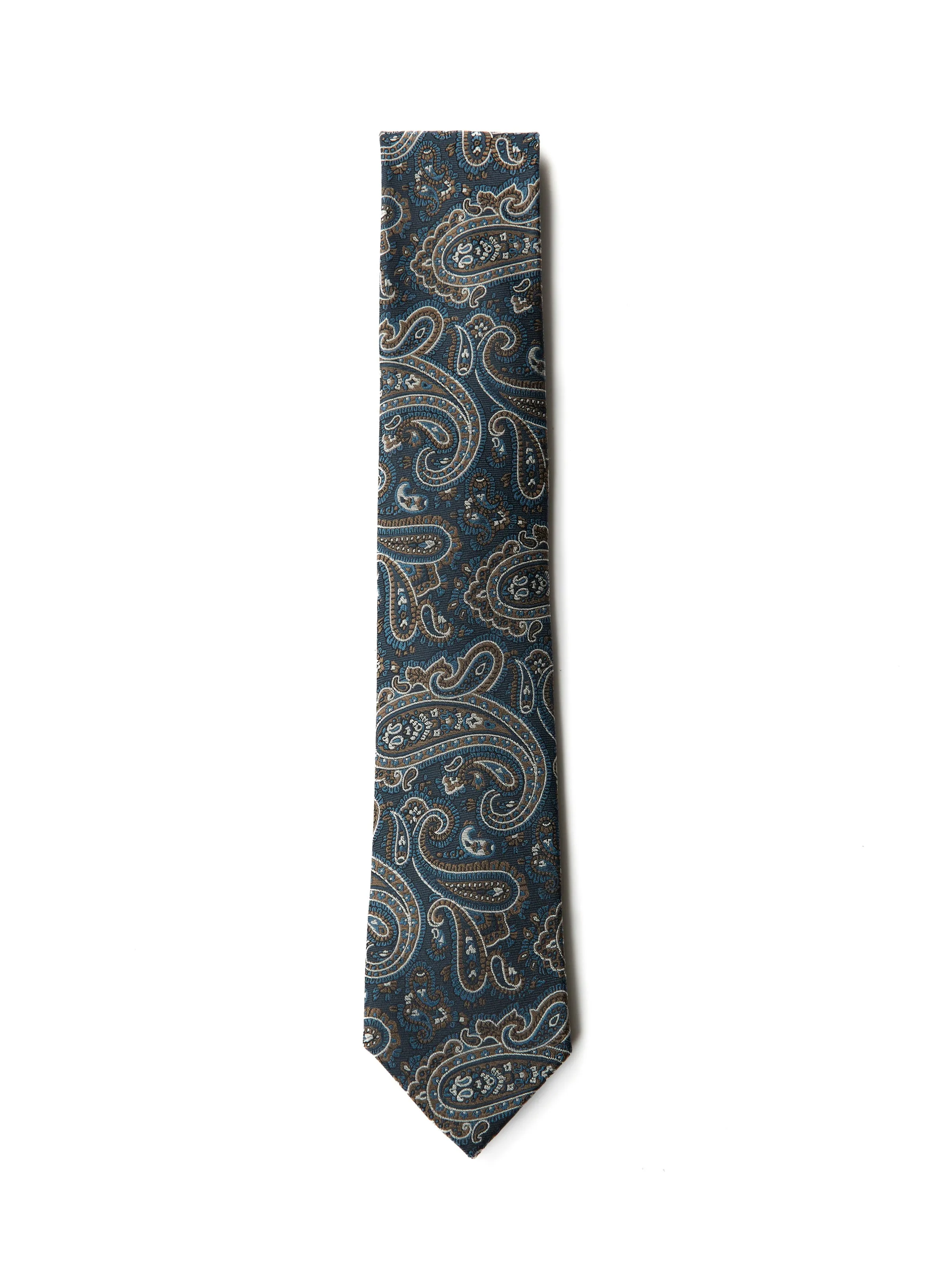 Cravate turquoise à motif paisley