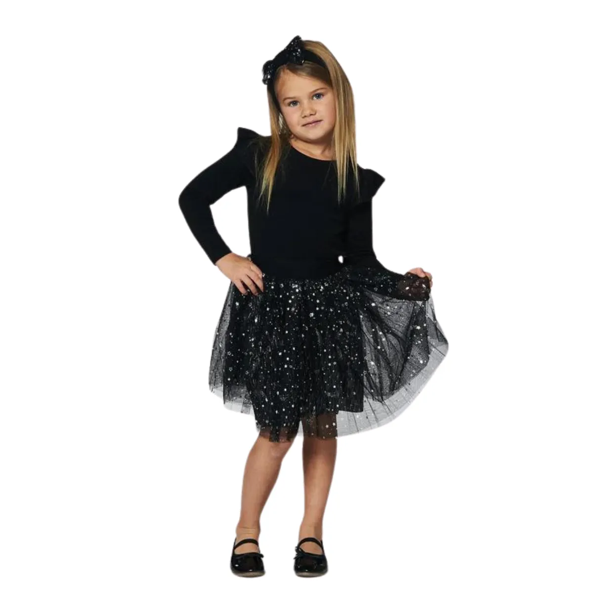 Deux Par Deux Robe  Manches Longues With Glittering Tulle 7 Ans - Enfant