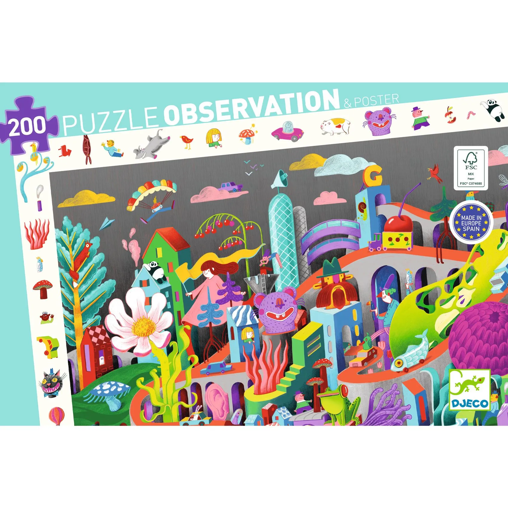 Djeco  Observation Puzzle - Crazy Town - Djeco - Trouva