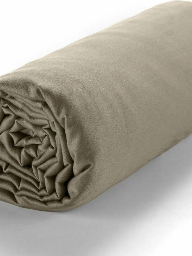 Drap housse Satin de Coton - Beige sable