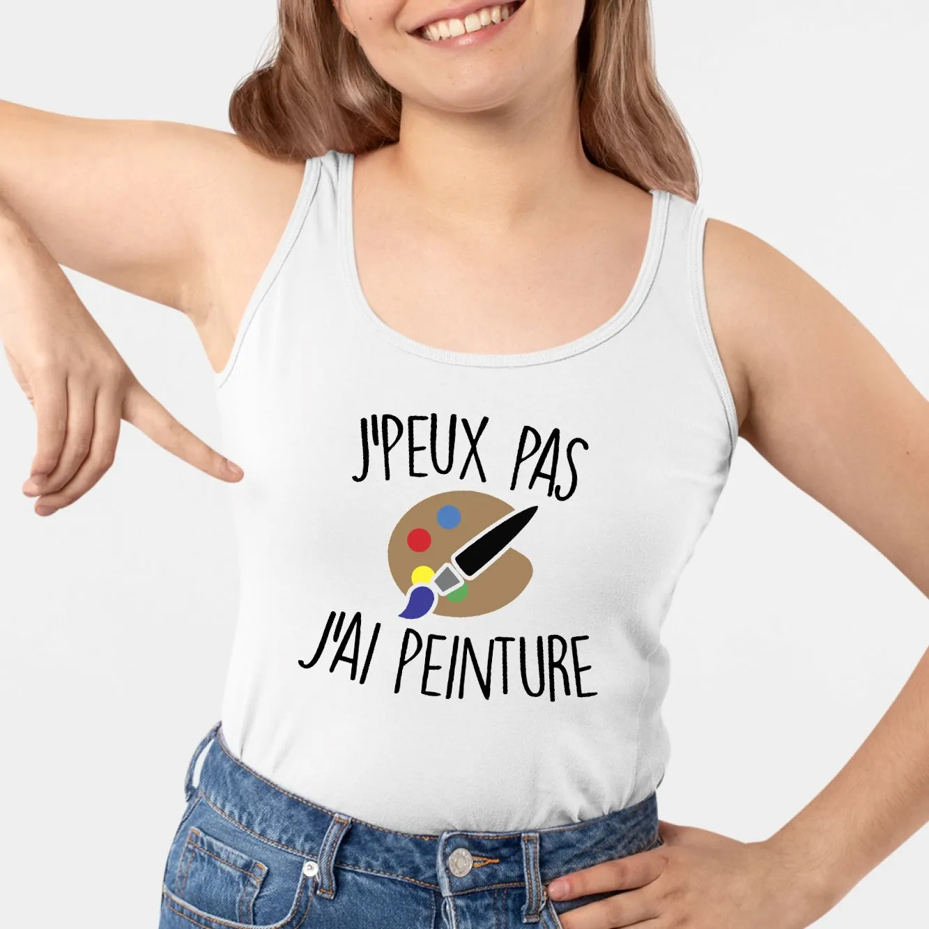 Débardeur Femme J'peux pas j'ai peinture