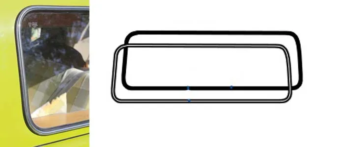Joint de lunette arrière pour jonc alu Volkswagen Combi 08\/67-07\/79