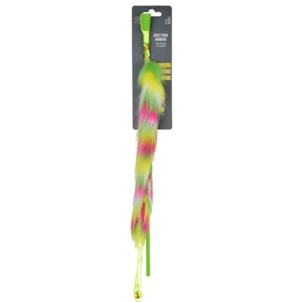 Jouet pour chien & chat "canne à pêche" 43cm vert
