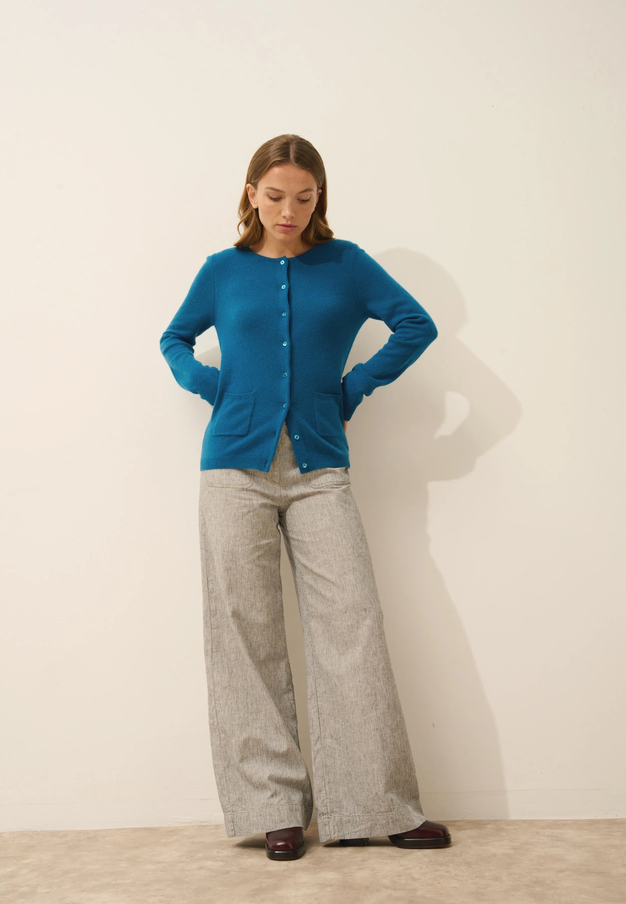 KATHARINE cardigan col rond paon