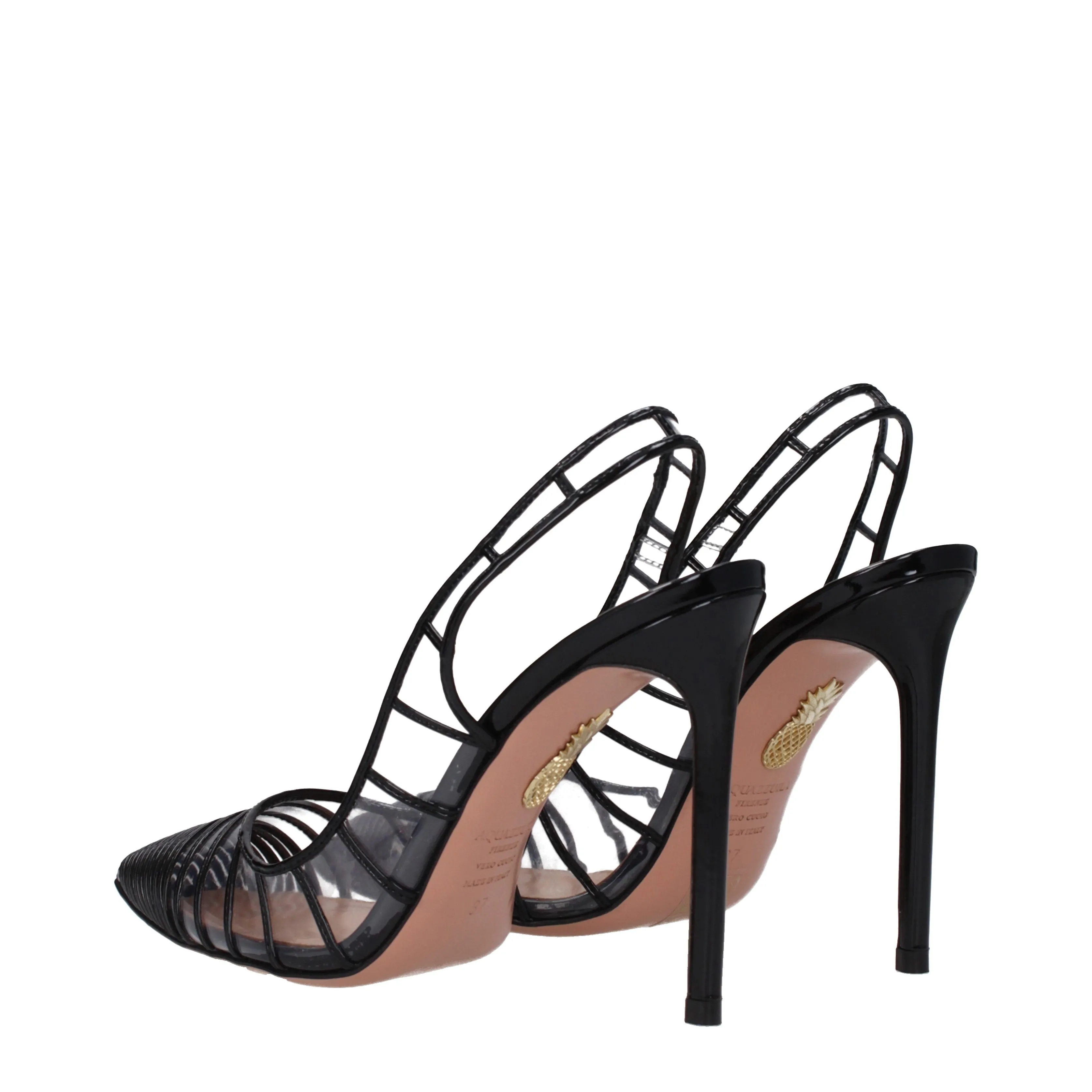 Les sandales Aquazzura m'appellent la peinture femme peinture noire / transparente