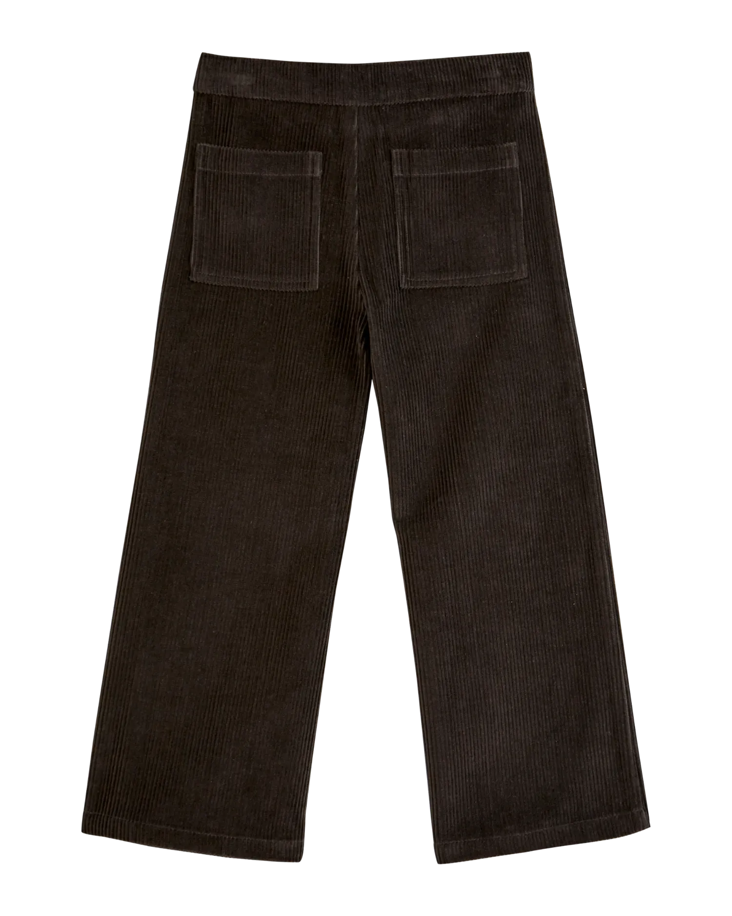 Pantalon poches fleurs velours bitume