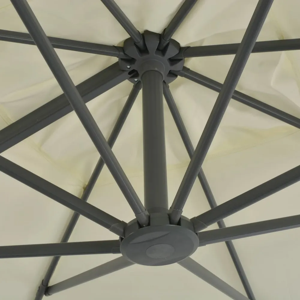 Parasol de jardin avec base portable sable