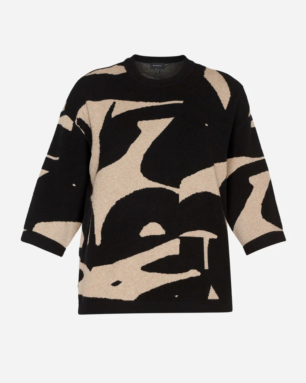 Pull bicolore noir et sable