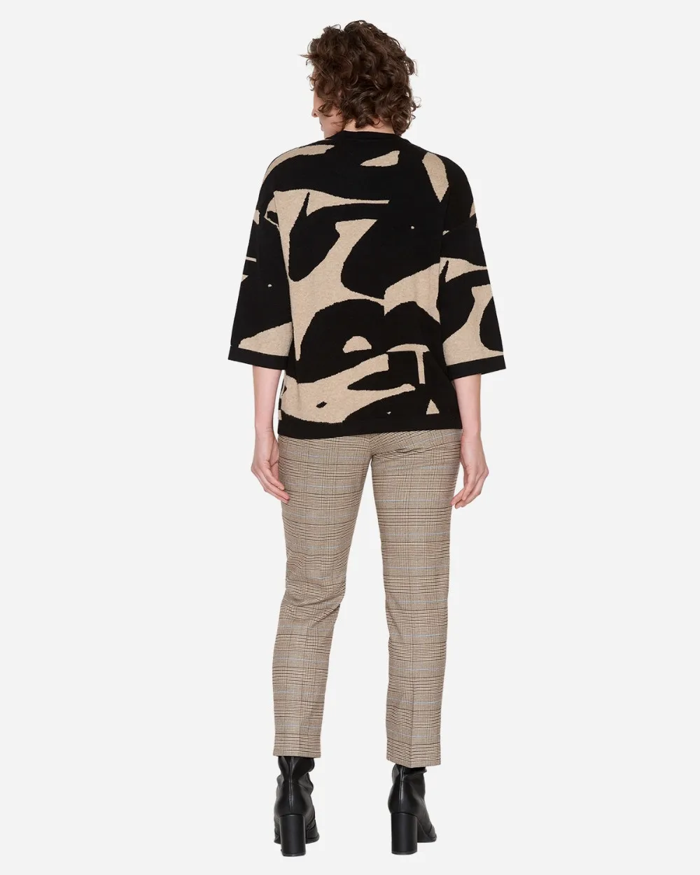 Pull bicolore noir et sable