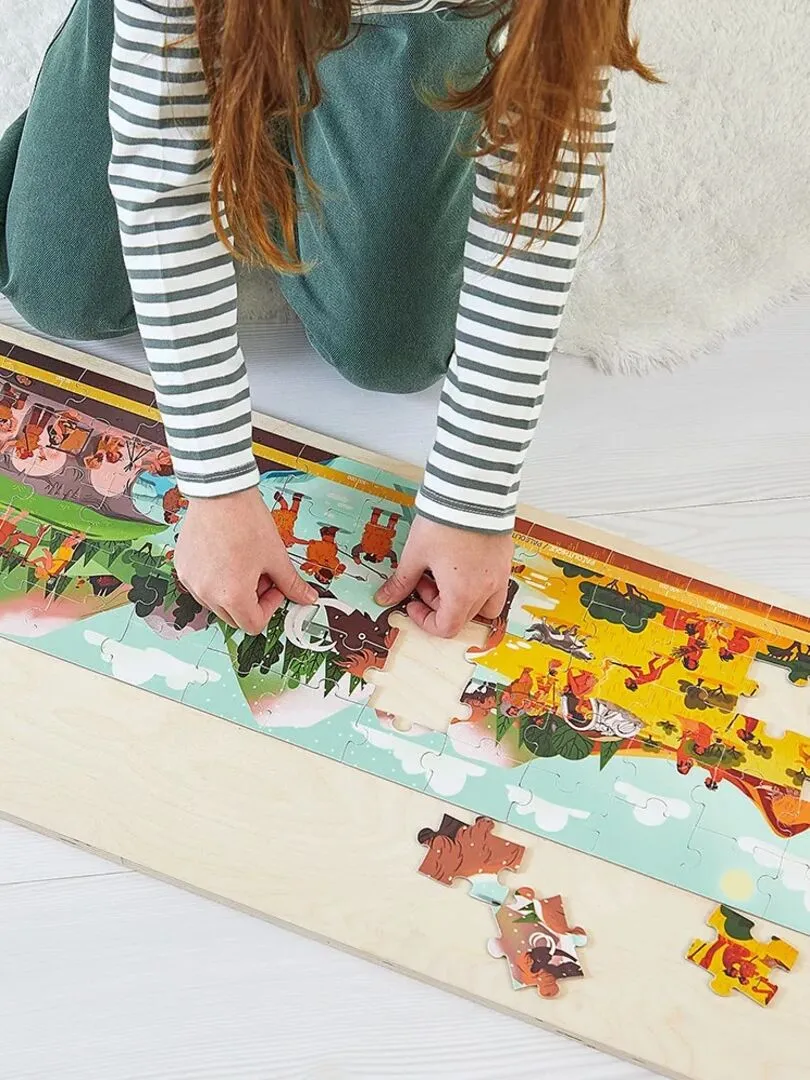 Puzzle frise prehistoire - 100 pcs - N/A