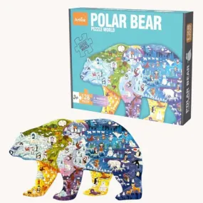 Puzzle Ours Polaire de 128 Pièces, Puzzle Animaux, Puzzle Enfant