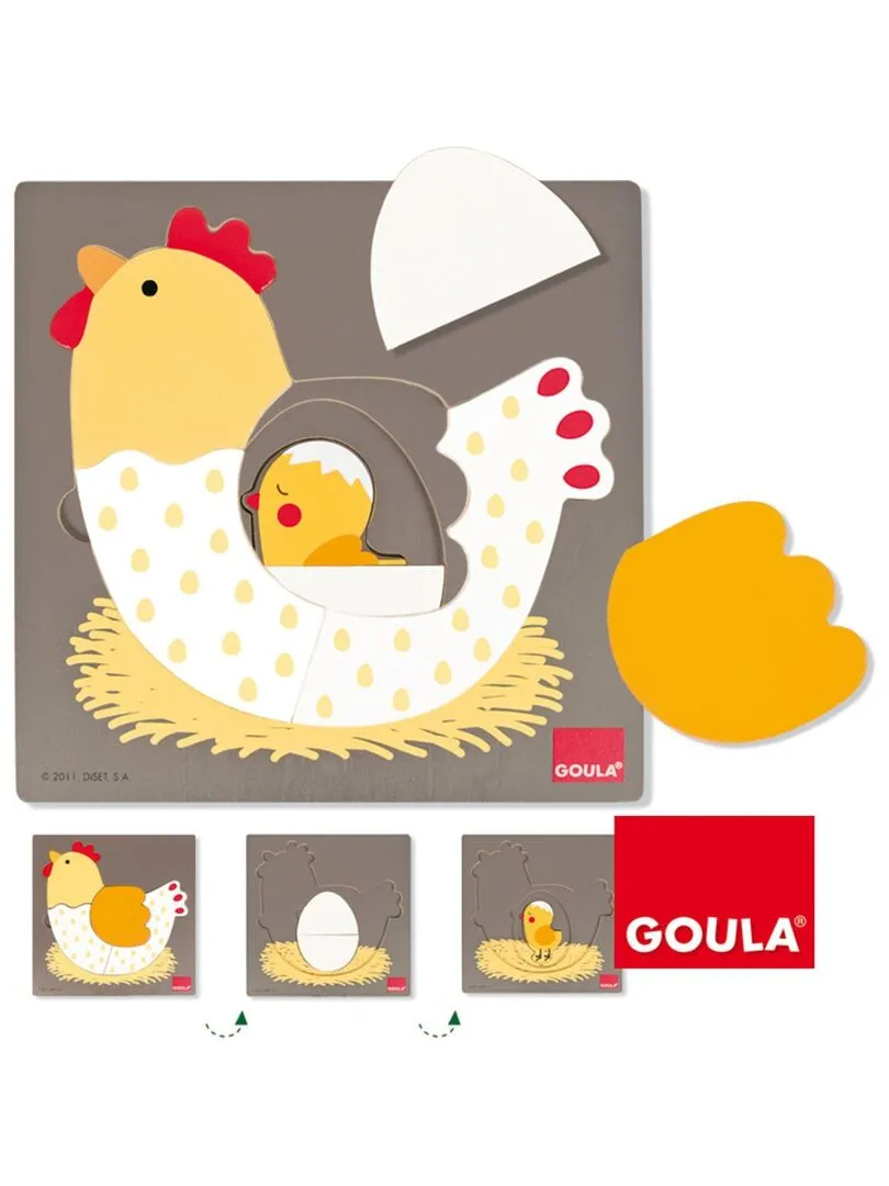 Puzzle À Encastrement 3 Niveaux Poule - N/A