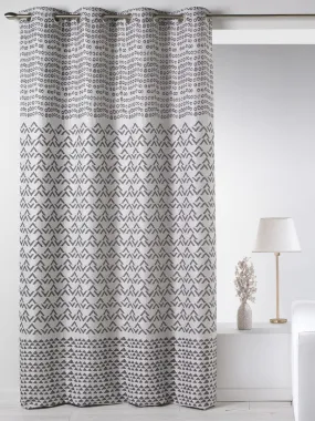 Rideau en jacquard aux motifs fantaisies - Gris clair