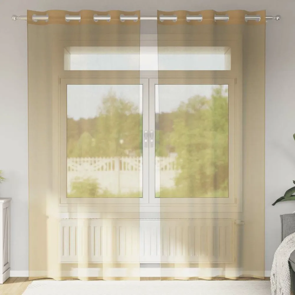 Rideaux en voile avec œillets 2 pcs sable