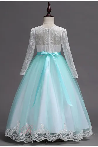 Robe Cortège Fille Tulle a ligne Naturel taille Fermeture éclair