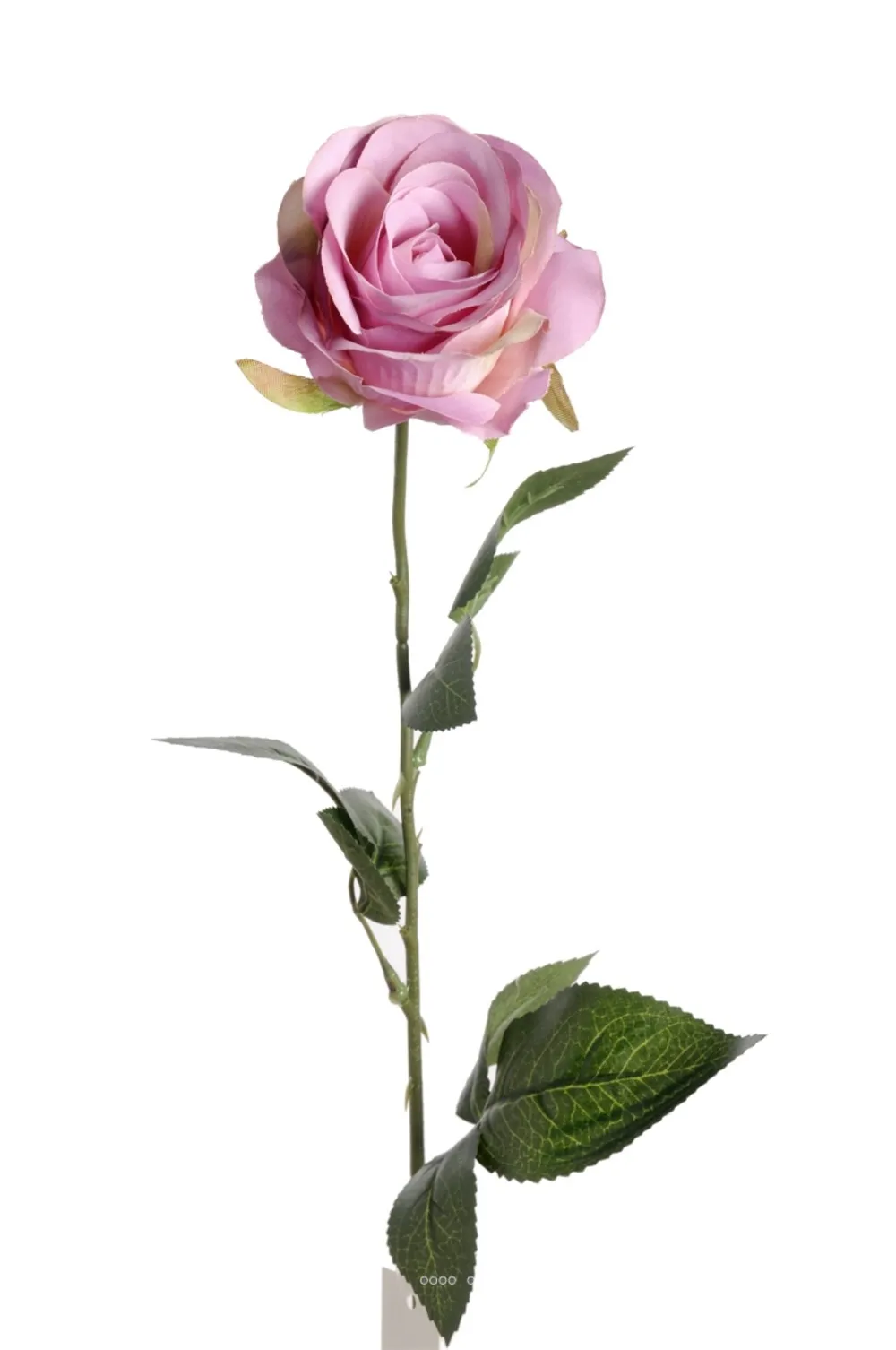 Rose nina factice violette h70cm tête 9cm et 3 feuilles superbes - couleur: lava