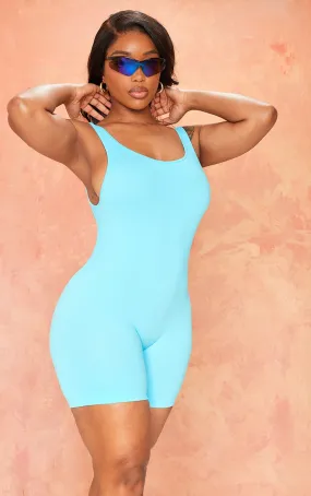 Shape Combishort côtelé contour turquoise