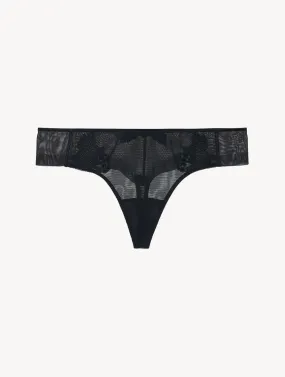 String en noir avec tulle stretch