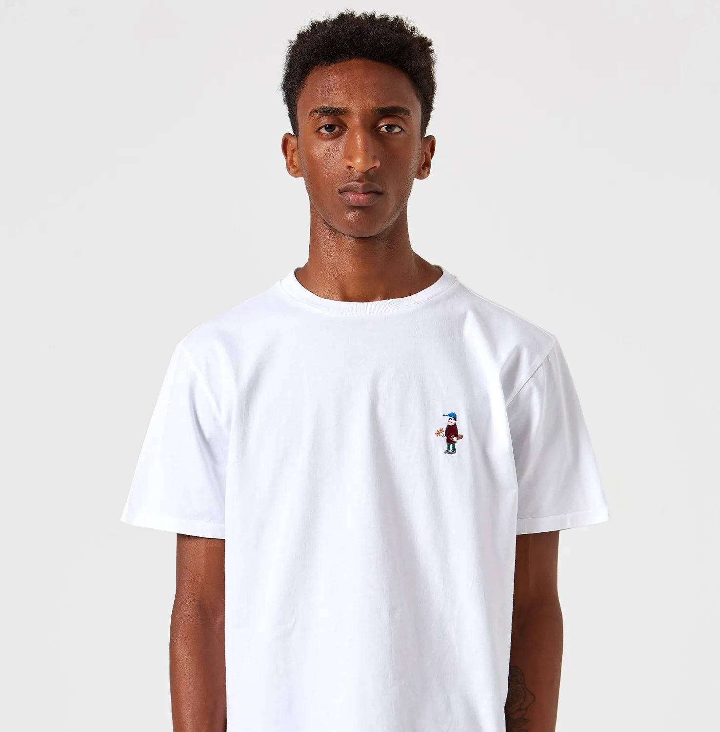 T-Shirt Edmmond Studios Homme Little Ted Embroidered White