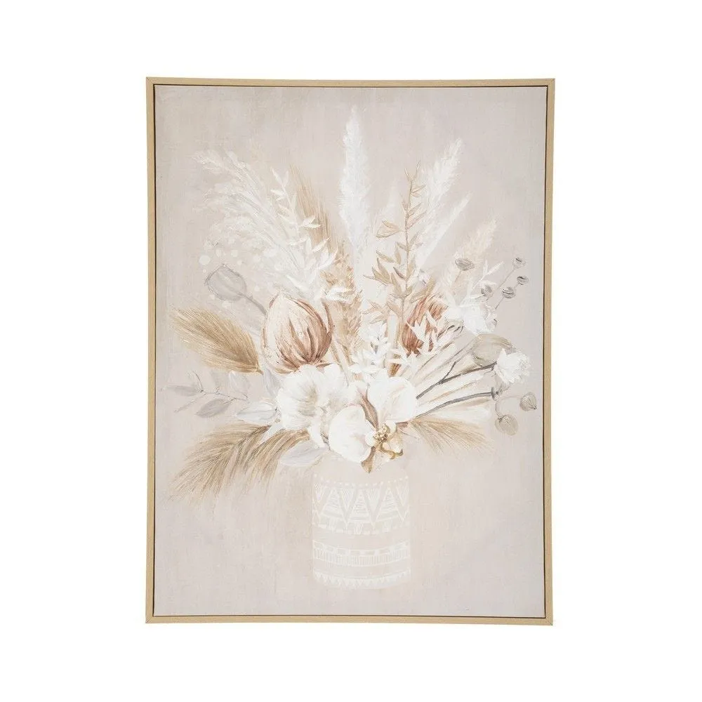Tableau toile murale encadrée peinte bouquet poétique 50x70cm