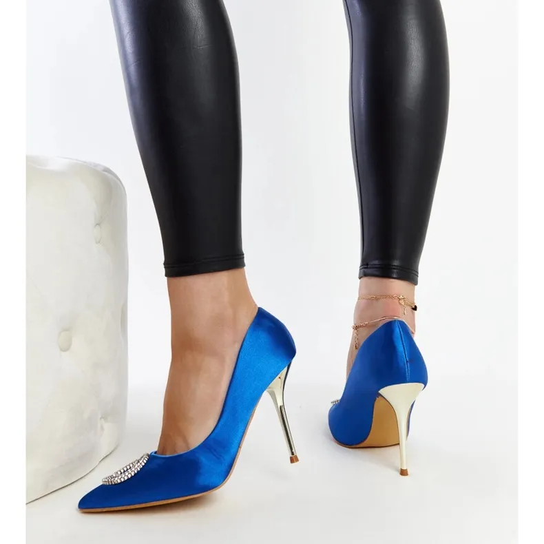Talons Elife bleus avec zircons cubiques