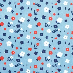 Tissu Denim Print Katia - Happy Friends Flower