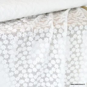 Tulle brodé Izia - Blanc