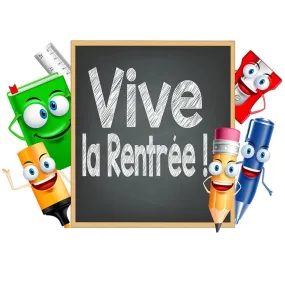 Vitrophanie ardoise vive la rentrée - 67 x 98 cm